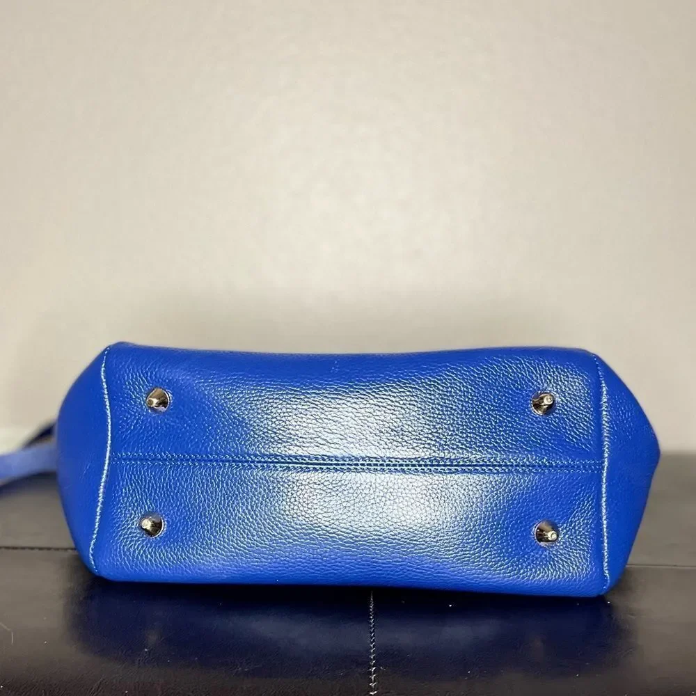 Rare Onna Ehrlich Bright Blue Pebbled Leather HandBag Purse With Tassel … - Picture 4 of 8